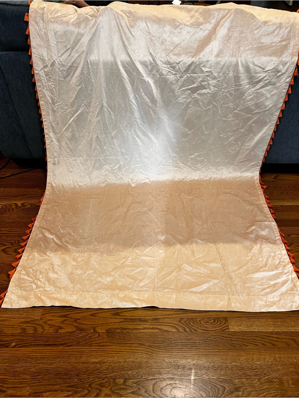 TARGET OPAL HOUSE BLUSH/ORANGE VELVET BOHO (1) PANEL CURTAIN 53x80